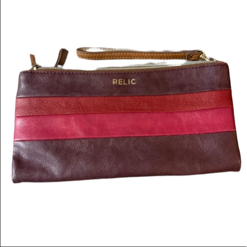 Relic Maroon and Pink Foldover Purse